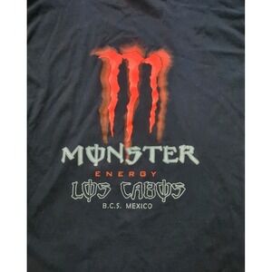 Vintage Monster Energy Racing Los Cabos Black Tee T-Shirt Size XL Men Y2K Orange